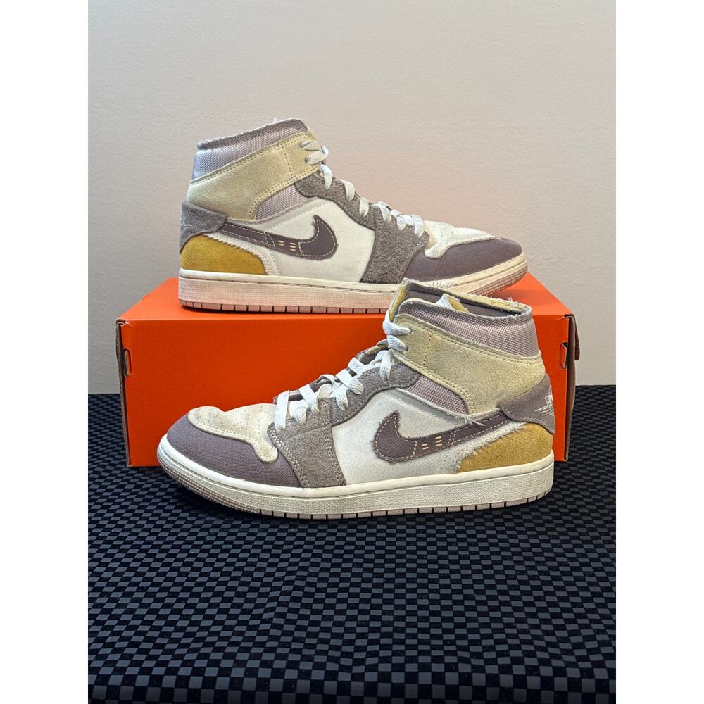 Nike Air Jordan 1 Mid SE Craft ‘Inside Out’ Shoes, Taupe Haze, Men’s Size 7.5